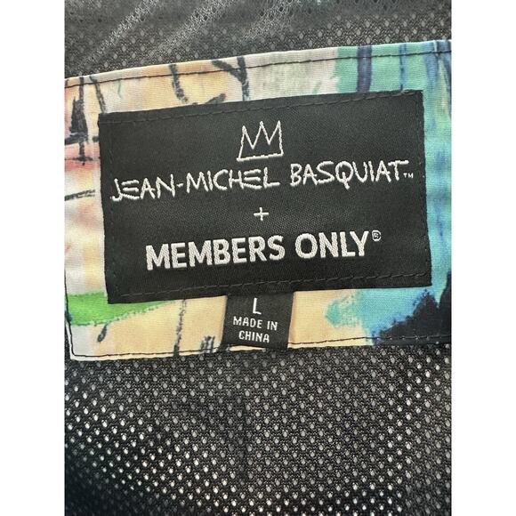 Members Only X Jean-Michel Basquiat Windbreaker Jacket Size Large Zip Up NWTs - Picture 7 of 15